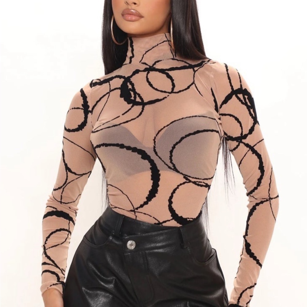 Fashion Nova: Keep A Small Circle Bodysuit - Nude